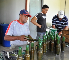 Además de los tres trabajadores de la finca, cinco más laboran en la minindustria.