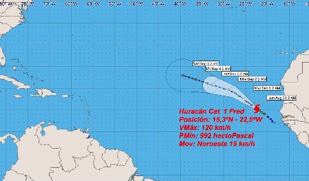 Fred alcanza la categoría de huracán en el Atlántico