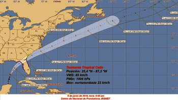 Tormenta tropical Colin se intensifica 