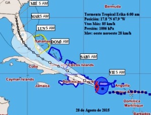 Tormenta Erika se acerca al oriente de Cuba