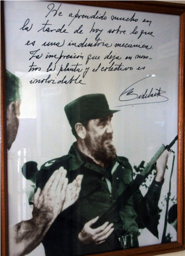 El recuerdo eterno de Fidel en la Planta Mecánica