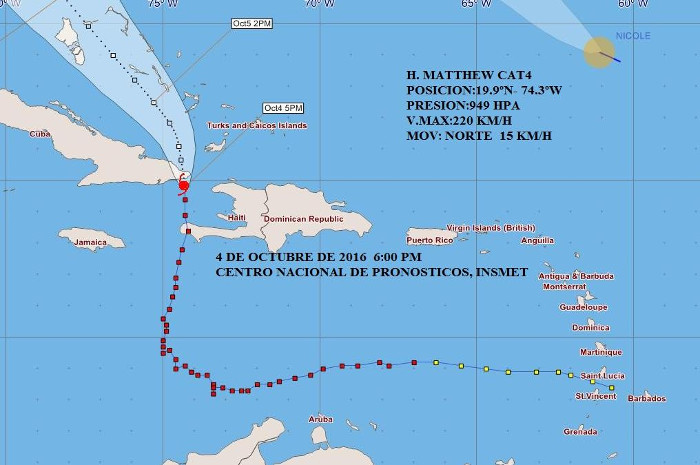 Matthew toca tierra por la costa sur de Guantánamo