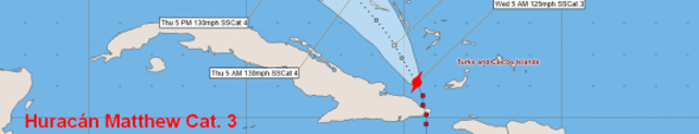 Matthew se mueve al norte de la región oriental