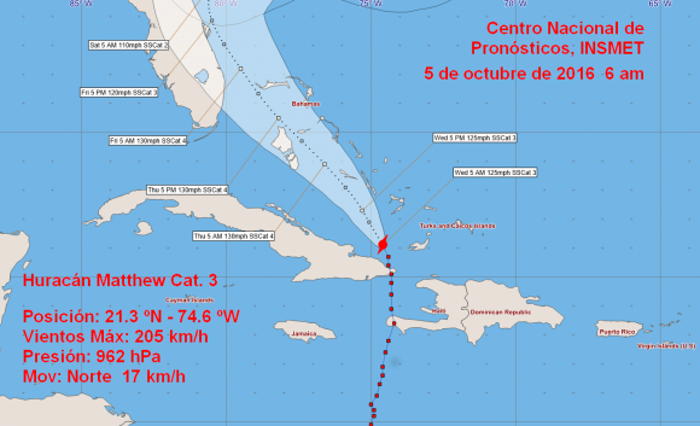 Matthew se mueve al norte de la región oriental