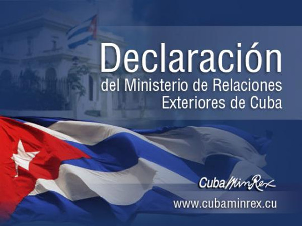 Declaración del Ministerio de Relaciones Exteriores de Cuba