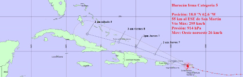 Irma azotó a la isla de Barbudas esta madrugada