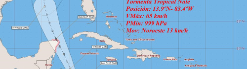 Se forma Nate en las proximidades de Nicaragua