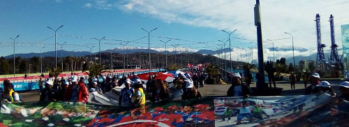 Delegación cubana desfiló hoy, en Sochi
