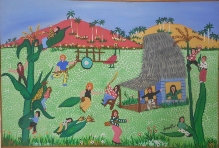 Este bohío es mío, una pintura de Yenifer Acosta Silvera.