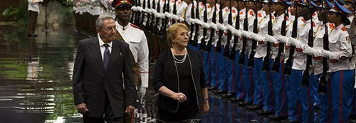 Recibió Raúl a la Presidenta de Chile