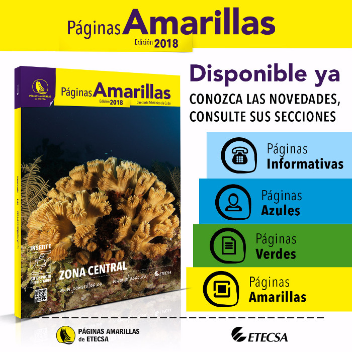 Disponible en Camagüey las Páginas Amarillas 2018