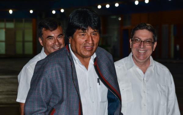 Bolivian President Evo Morales in an official visit to Cuba