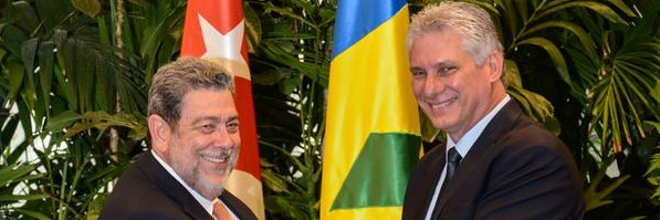 Recibe Díaz-Canel al primer ministro sanvicentino