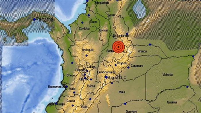 Sismo de 5,8 grados en Colombia