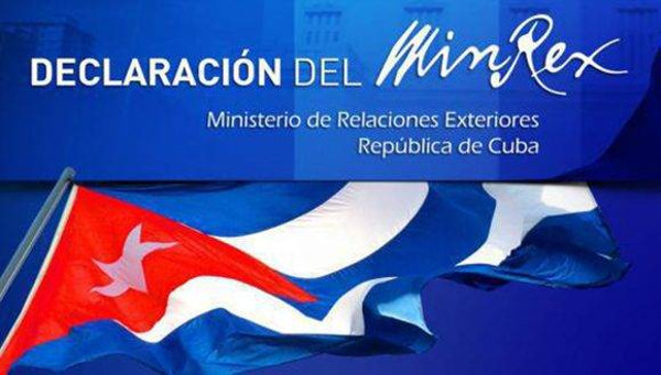 Declaración de la Cancillería cubana