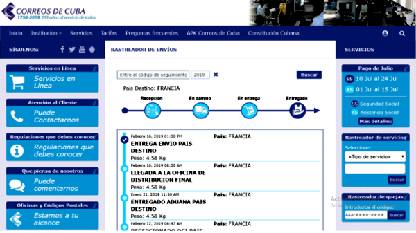 Foto: Tomada de cubadebate.cu Correos de Cuba con servicio digital para la localización de envíos
