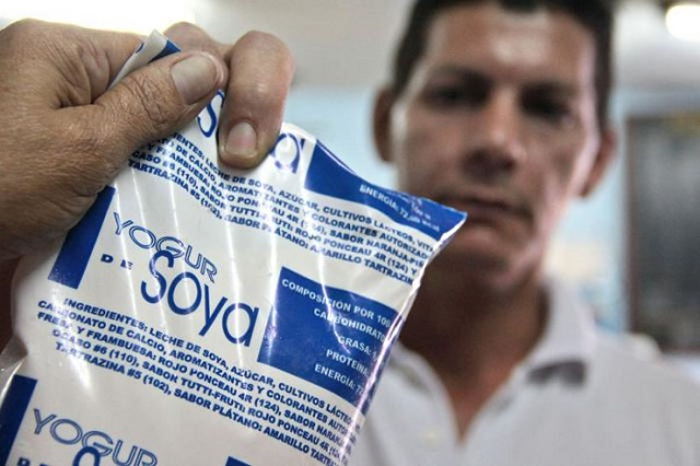 Foto: Tomada de cubahora.cu ¿Dónde está el yogur de soya?