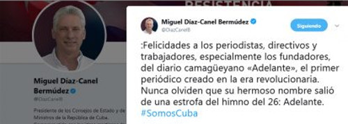Díaz-Canel felicitó al colectivo del periódico Adelante