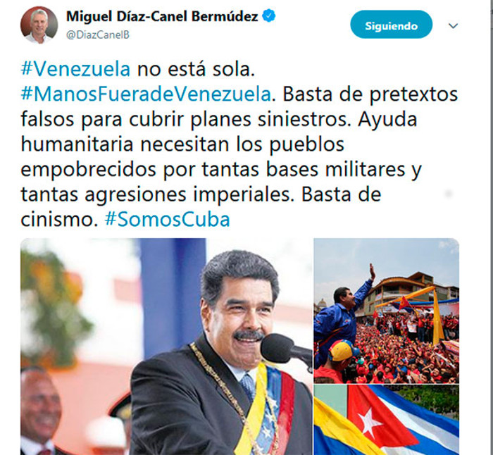 Imagen: Tomada de acn.cu Ratifica Díaz-Canel que Venezuela no está sola