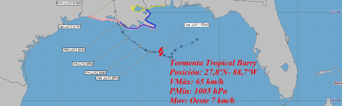 Barry, primera tormenta tropical de la temporada