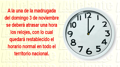 A partir del 3 de noviembre, horario normal en Cuba