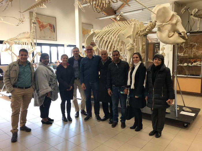 La delegación de la Universidad de Camagüey “Ignacio Agramonte Loynaz” en su recorrido por instalaciones de la Universidad de Gante, Bélgica.