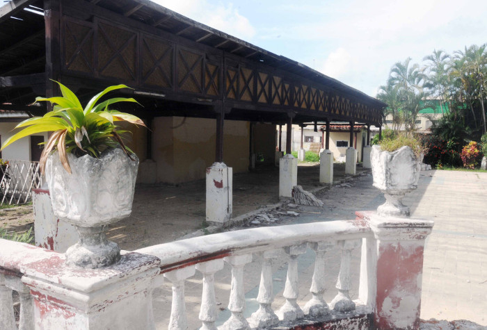 Vista actual del patio interior del Palacio de los Matrimonios de Camagüey. Según sus restauradores, lucirá muy diferente al finalizar la construcción. Foto: Orlando Durán Hernández/ Adelante
