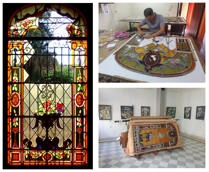 Los hermanos Sánchez Prieto comentaron: "Tuvimos primero que buscar una foto del vitral original para digitalizarla y a partir de allí sacar los planos y llevarlos a su escala, pero nos deja mucha satisfacción, ya le tenemos otra propuesta de vitral". Fotos: Cortesía de los entrevistados.