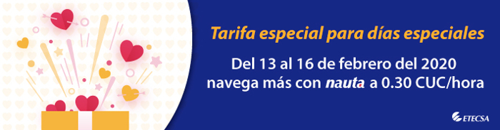 Nauta con promoción por el día del amor 