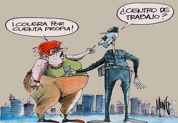 Muchos de los coleros no tienen vínculo laboral. Caricatura: Ramón Díaz Yanes Los burlones