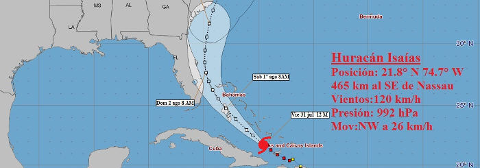 Chubascos a intervalos en el oriente cubano provoca Isaías