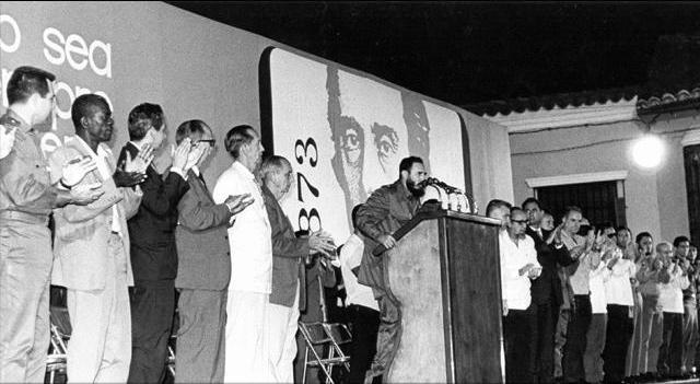 En la plaza San Juan de Dios estuvo Fidel, el 11 de mayo de 1973, en el centenario de la caída de Ignacio Agramonte. Foto: Archivo