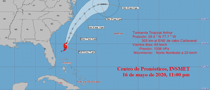 Arthur, primera tormenta tropical antes de la temporada