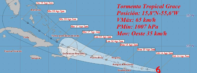 Depresión tropical Grace se aproxima a La Española