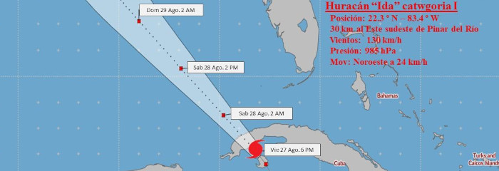 Ida se aleja de Cuba, deja lluvias en occidente