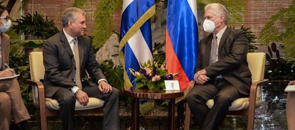 Díaz-Canel recibió a Viacheslav Volodin, presidente de la Duma Estatal rusa