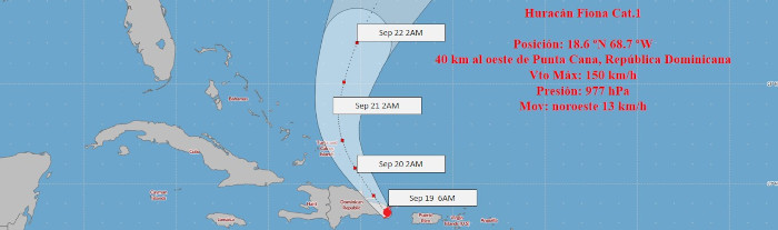 Huracán Fiona por extremo este de República Dominicana