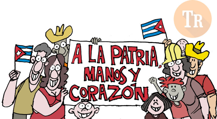 Imagen: Tomada de trabajadores.cu “A la Patria, manos y corazón”