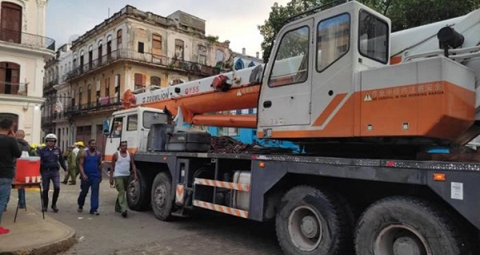 in descanso acciones de rescate por derrumbe de edificio en Habana Vieja
