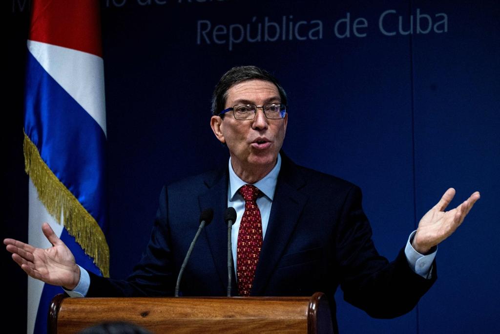 El canciller cubano durante la rueda de prensa previa a la Cumbre del G77 y China, el miércoles 13 de septiembre de 2023 en La Habana. Foto. ACN.