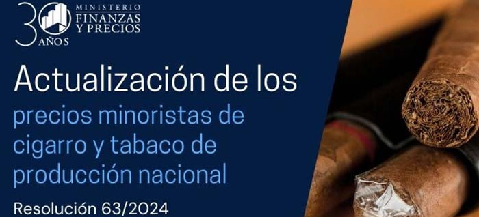 Nuevos precios minoristas de cigarros y tabacos