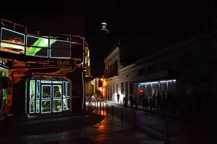 Arte-facto’s Map**, outside the entrance to the Circuit for Exhibition, Development, and Research of New Media, city of Camagüey, April 2019.