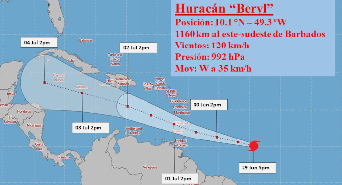 Beryl, fenómeno meteorológico extremadamente peligroso