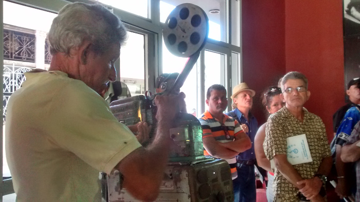 Sedeño en el evento de cineclubes En primer plano, del 2018.