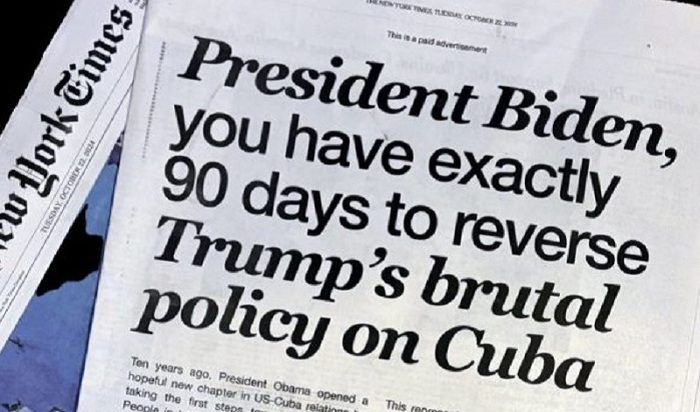 Foto: Tomada de acn.cu Piden a Biden revocar dura política contra Cuba