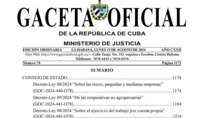 En vigor normativas para los actores económicos no estatales 