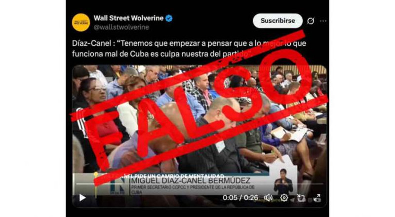 Cuba desmiente falsa atribución a Díaz-Canel por medio estadounidense