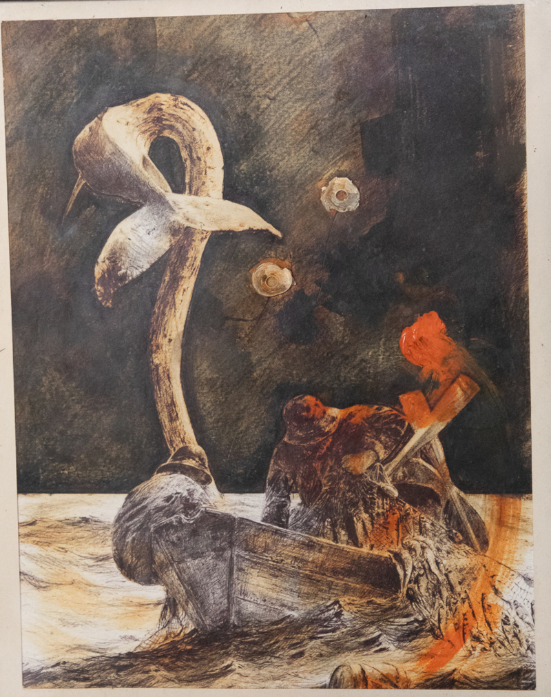 Jorge Pulido Álvarez, con The test dream. Técnica: Mixta sobre cartulina. Dimensiones: 49x41cm.