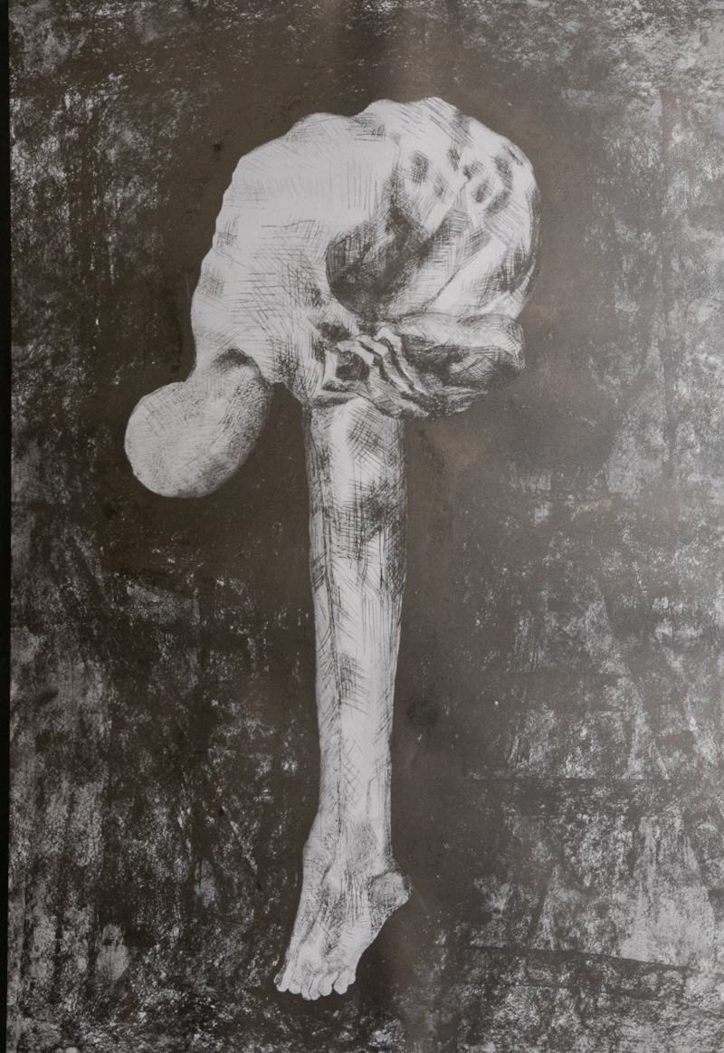 Ketty Pacheco Gómez, con Simetría mística. Técnica: Punta seca. Dimensiones: 1mx70cm.