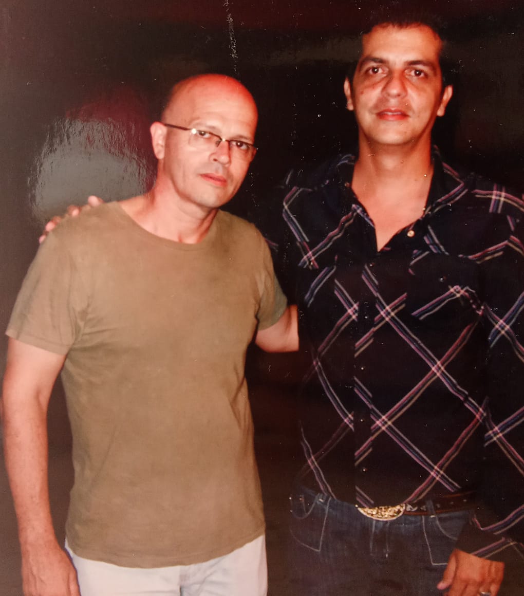 Junto al actor y humorista Osvaldo Doimeadiós.